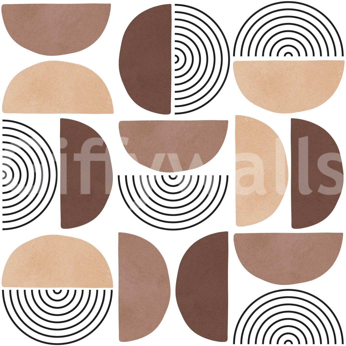 A sample swatch of the Terracotta Arcs wallpaper.