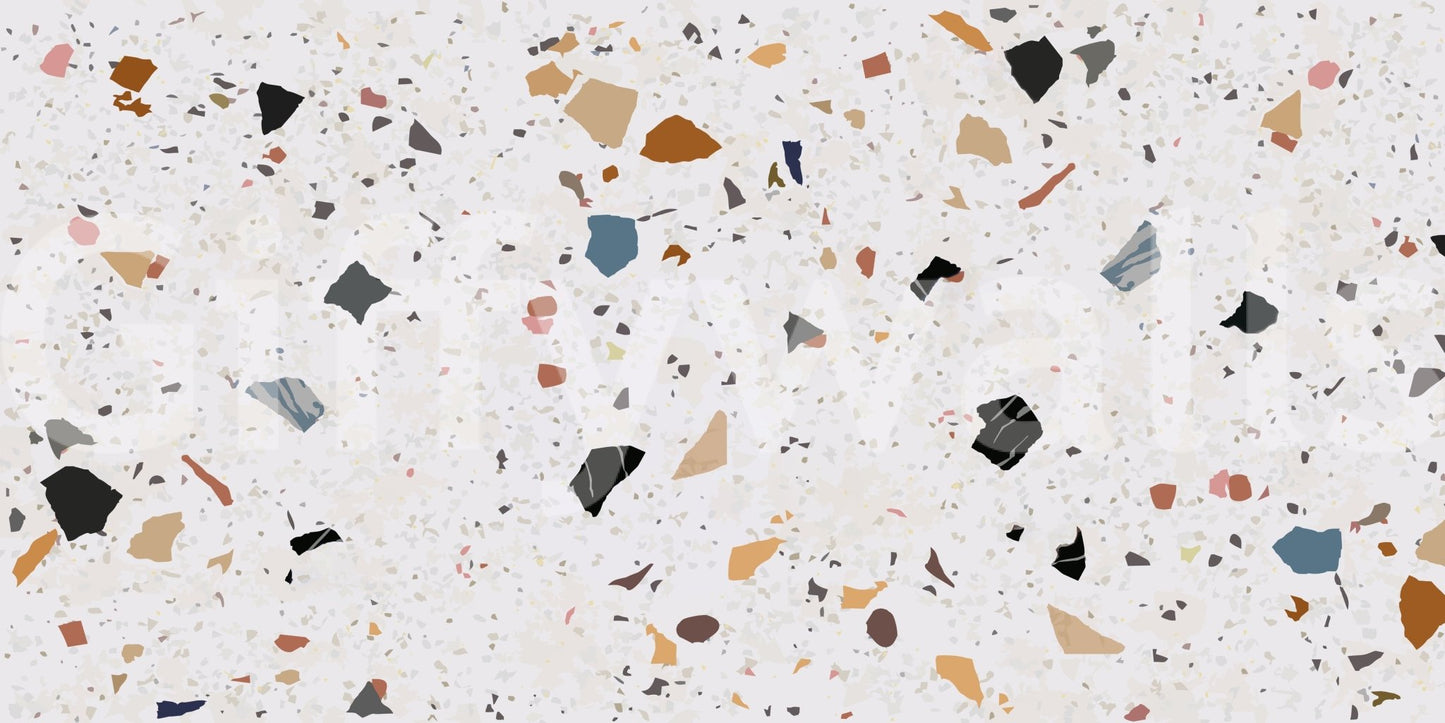 Oversized Marble chip pattern mural for statement wall.