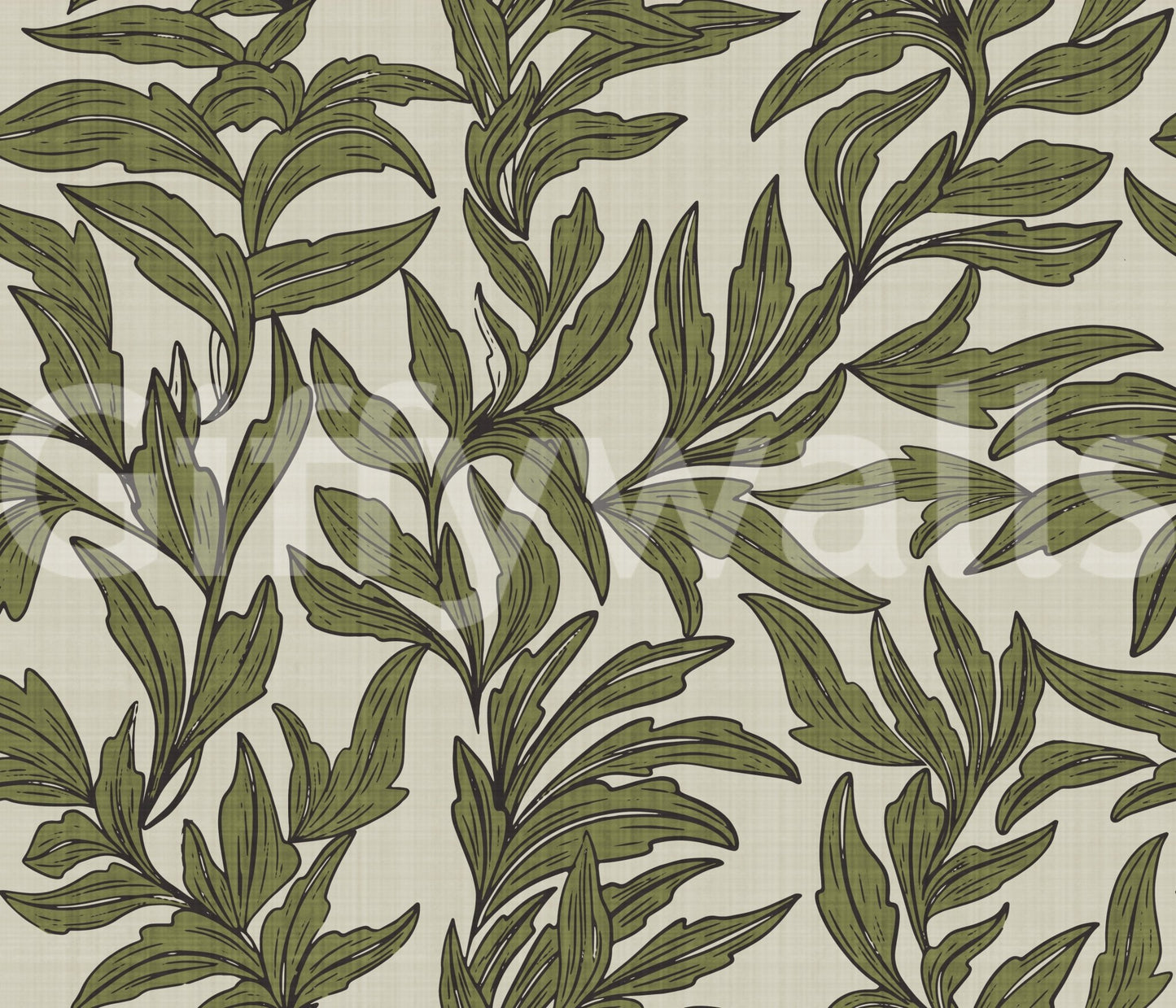 Tactile leaf pattern mural wallpaper, GD996