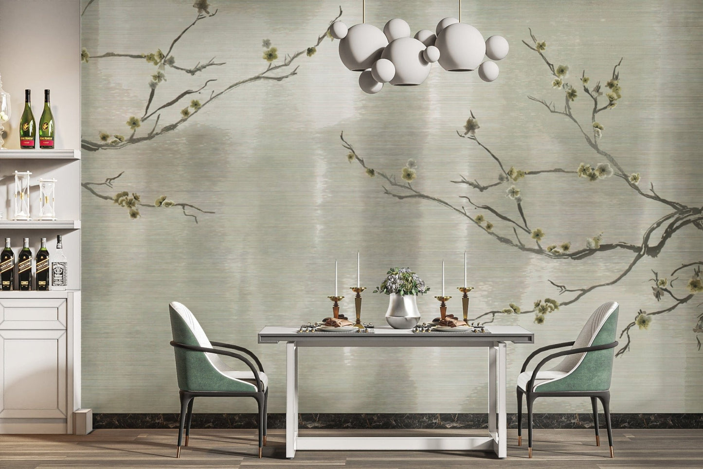 Textured Metallic Floral Wallpaper