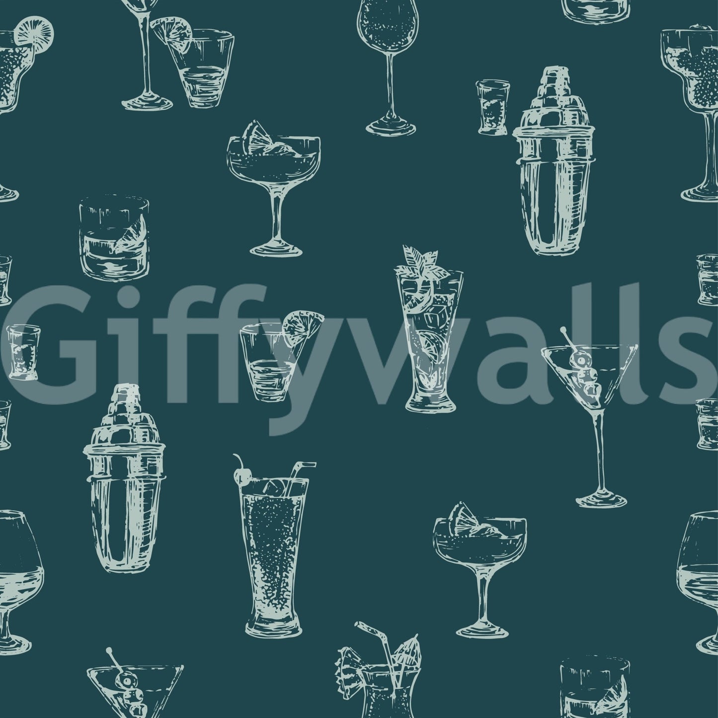 The Cocktail Canvas Wallpaper