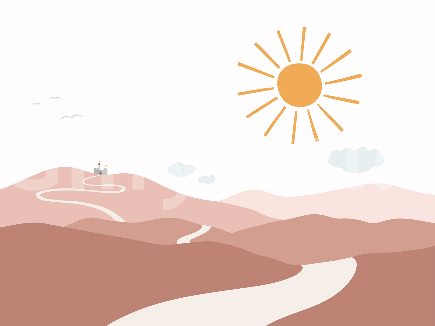 Fantasy landscape mural for creative spaces