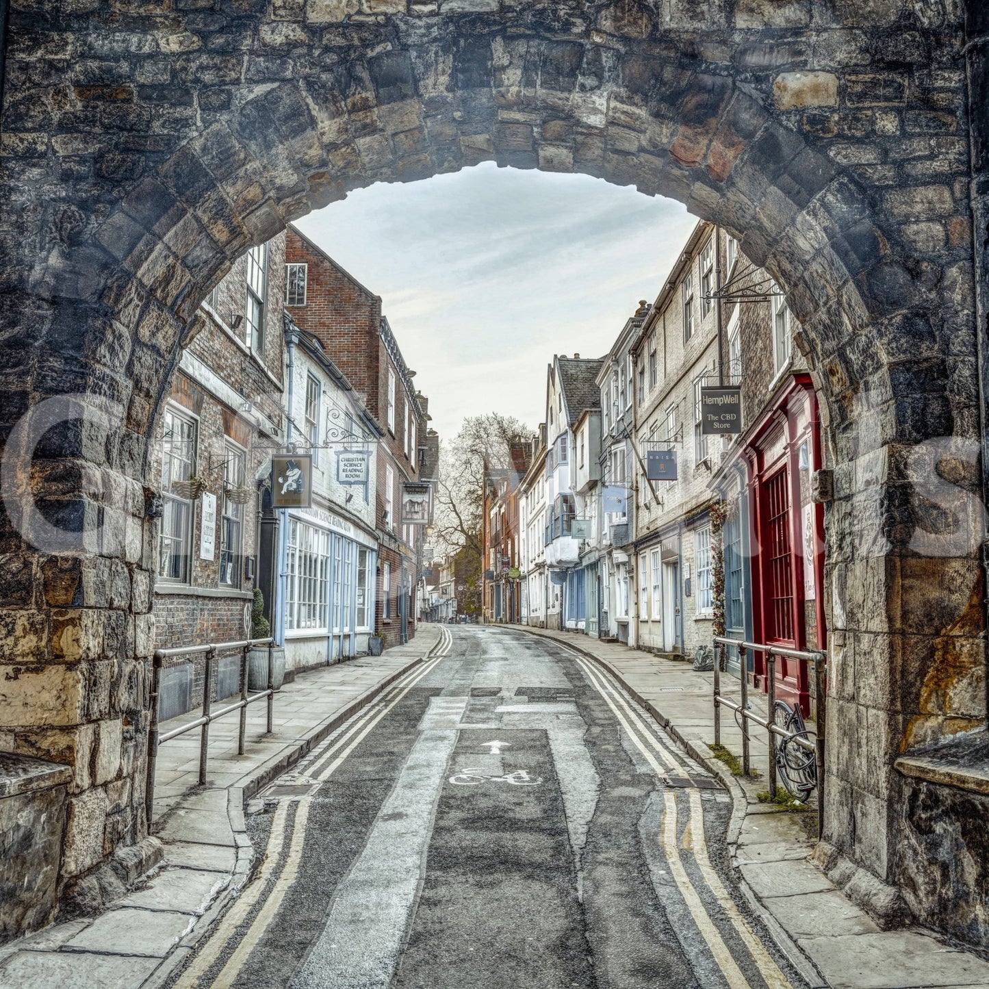 Ancient architecture wall mural with deep perspective for a serene home.