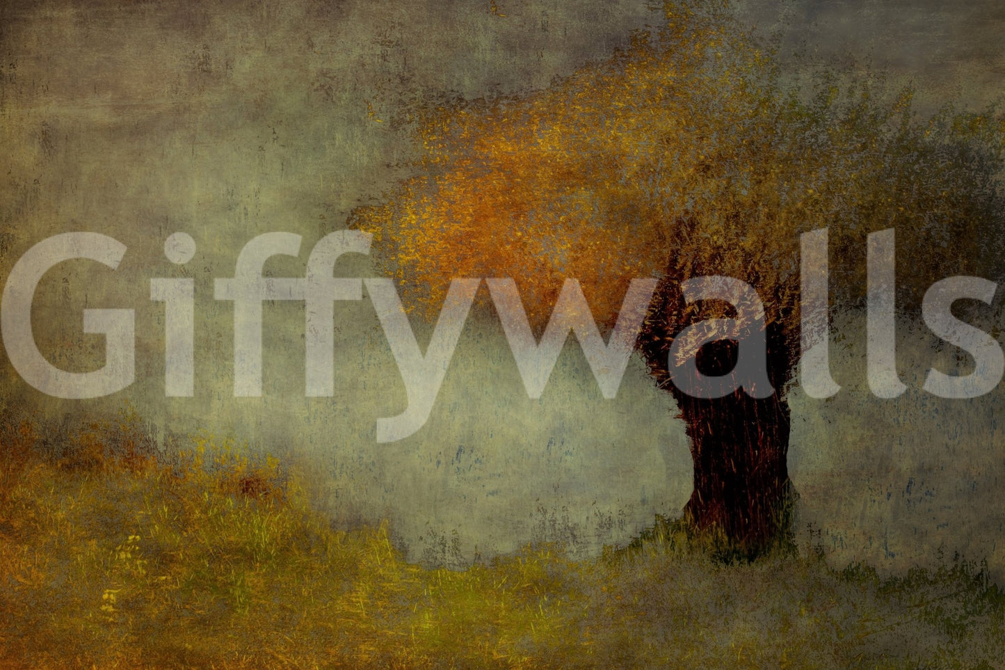 A high-quality minimalist tree wall mural for walls., GD5626