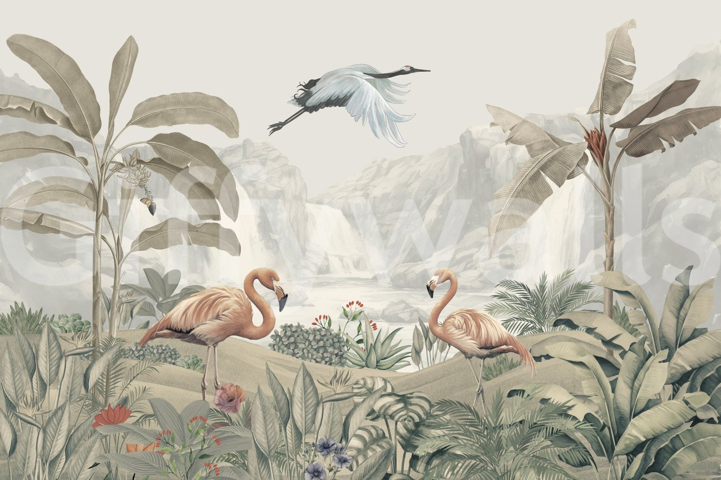 This wallpaper is perfect for a living room, bedroom, or dining area.