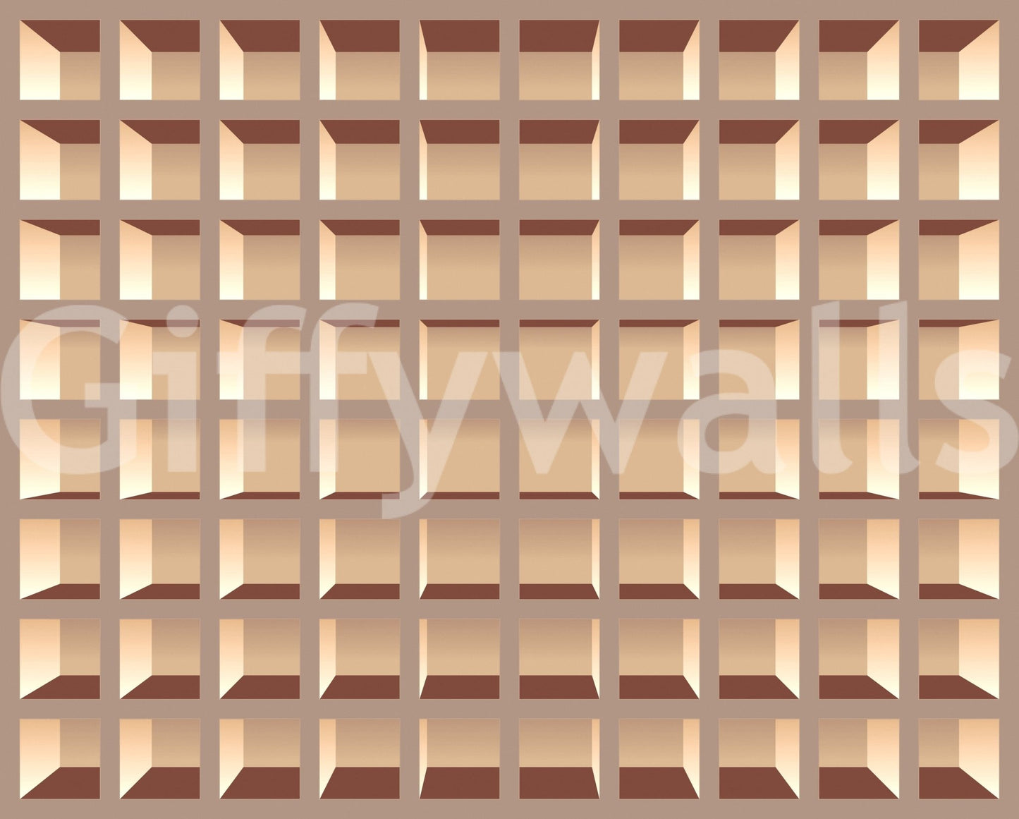 Trompe l'Oeil Neutrals Bookcase Wall Mural used in a modern flat wallpaper.