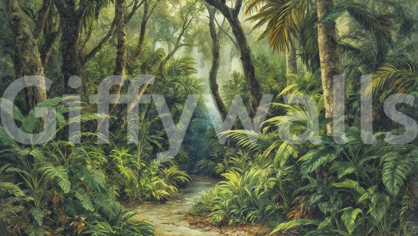 Tropical forest depth in Tropical Canopy wall mural scene GD3606