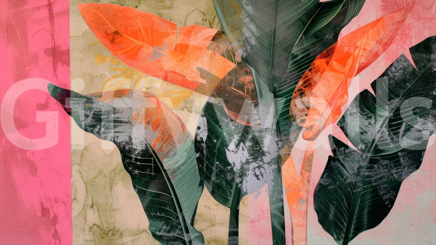 A high-quality serene leaf wall mural for walls.