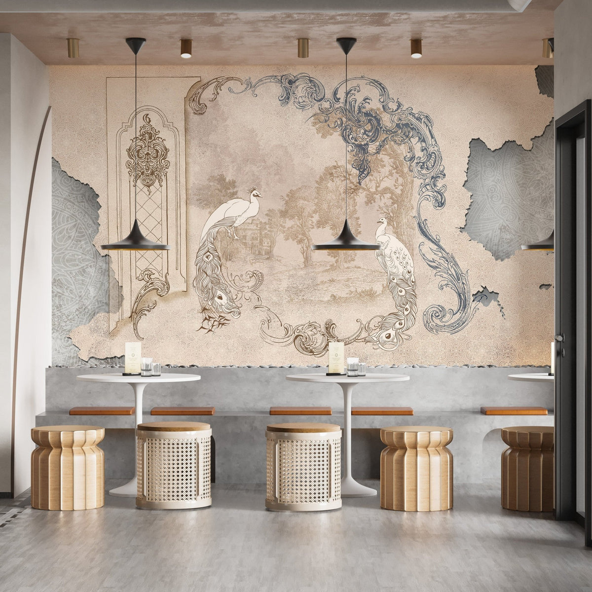Tropical concrete wall decor with charm B239
