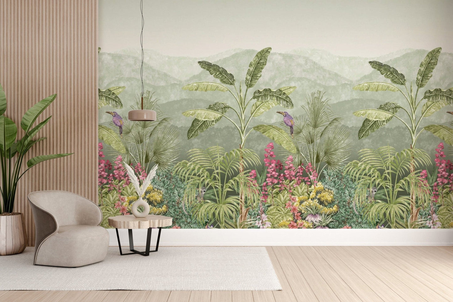 "Tropical nature wallpaper with dense plants" D244