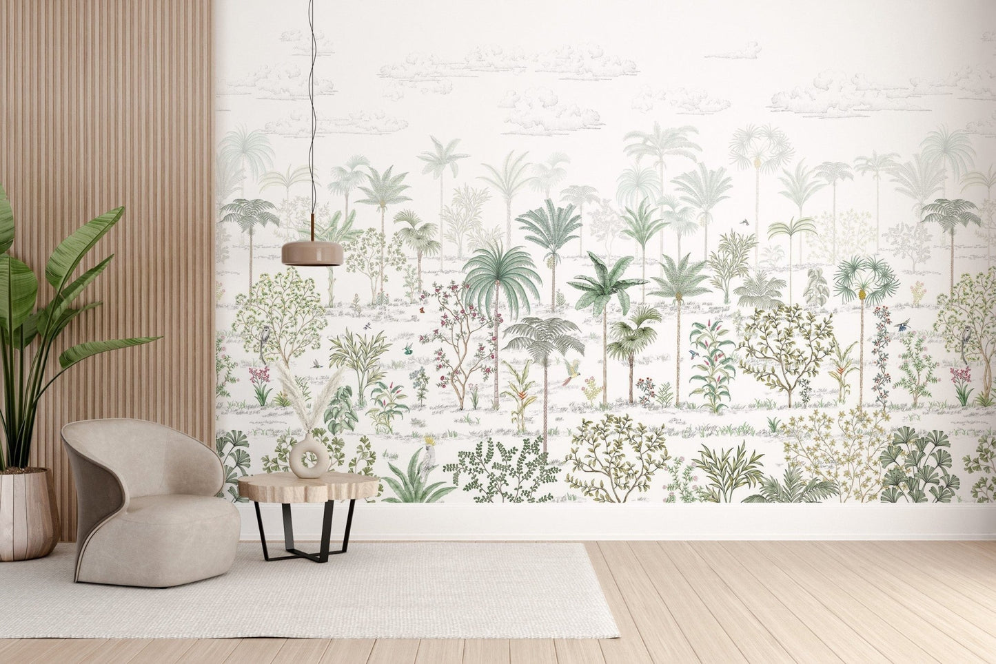 Nature-inspired Tropical Jungle Wallpaper Mural C488