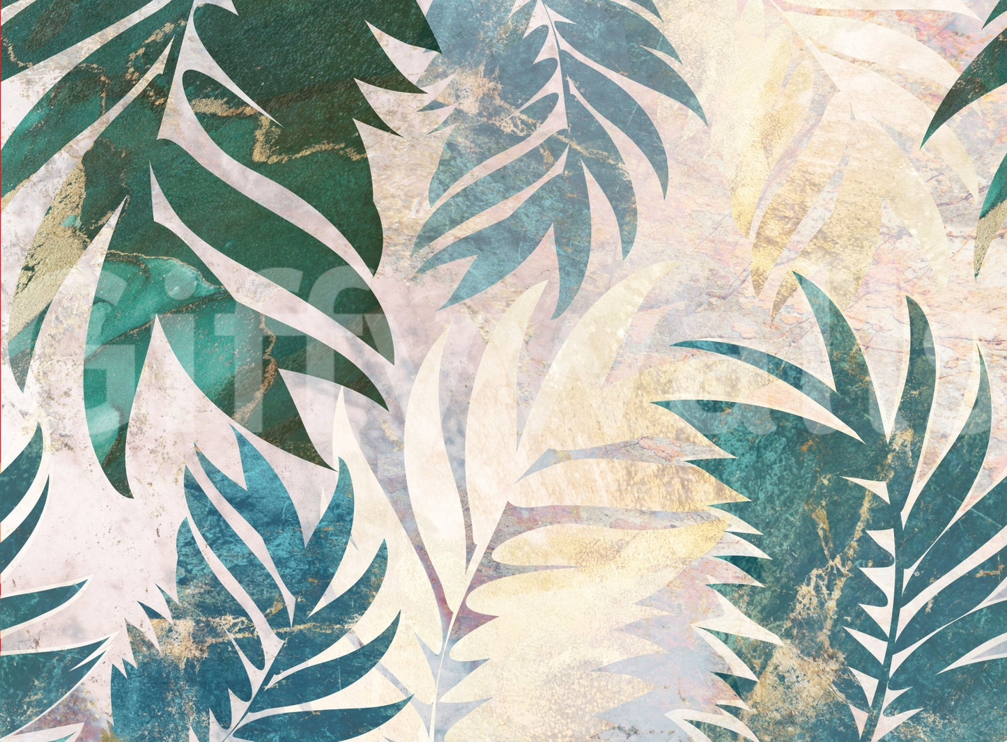 A high-quality serene leaf wall mural for walls., GD5684