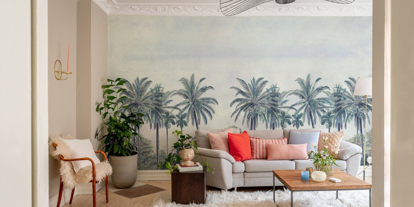 Elegant palm tree wallpaper design