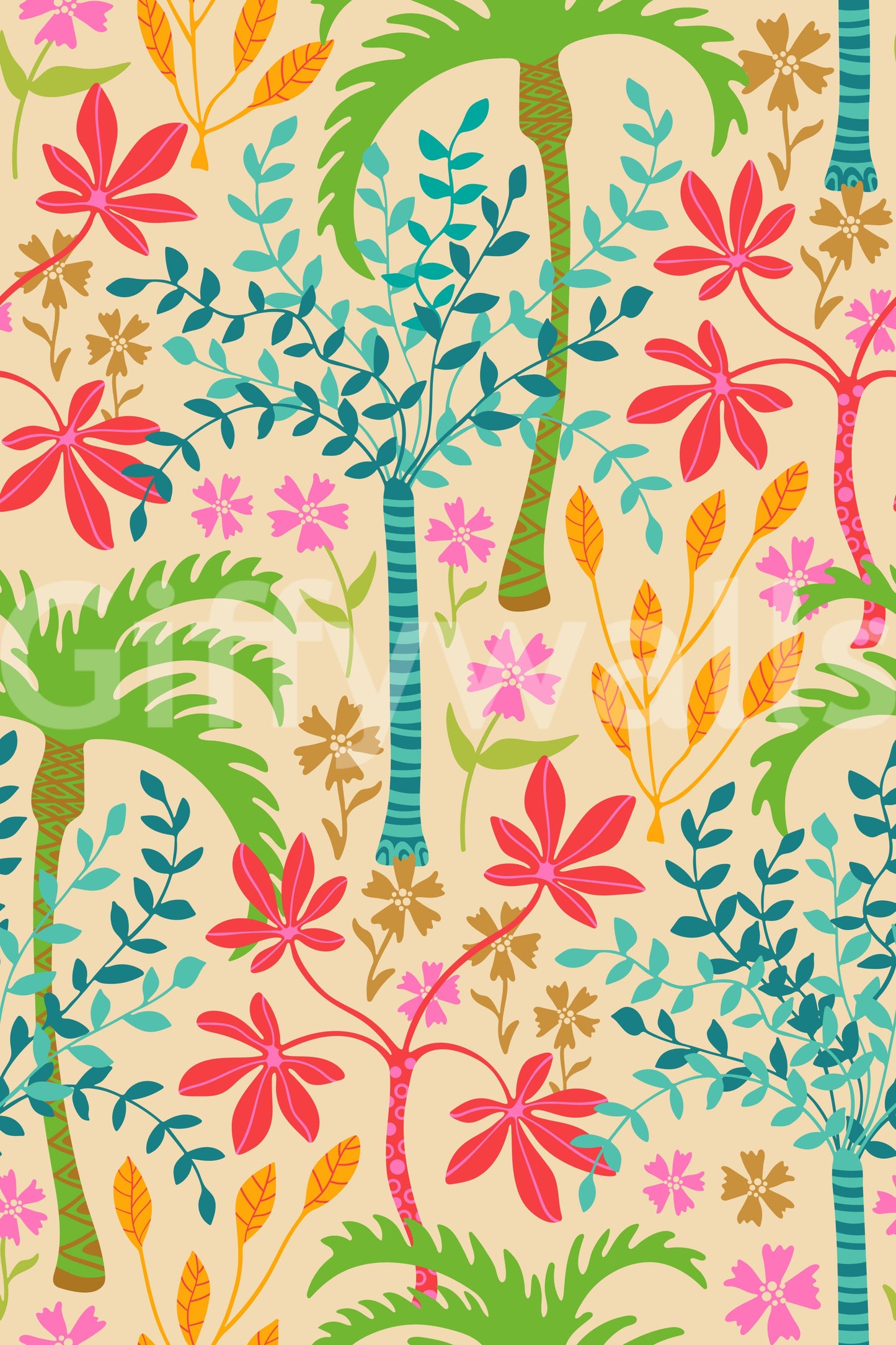 The wallpaper has a smooth, non-reflective matte finish.