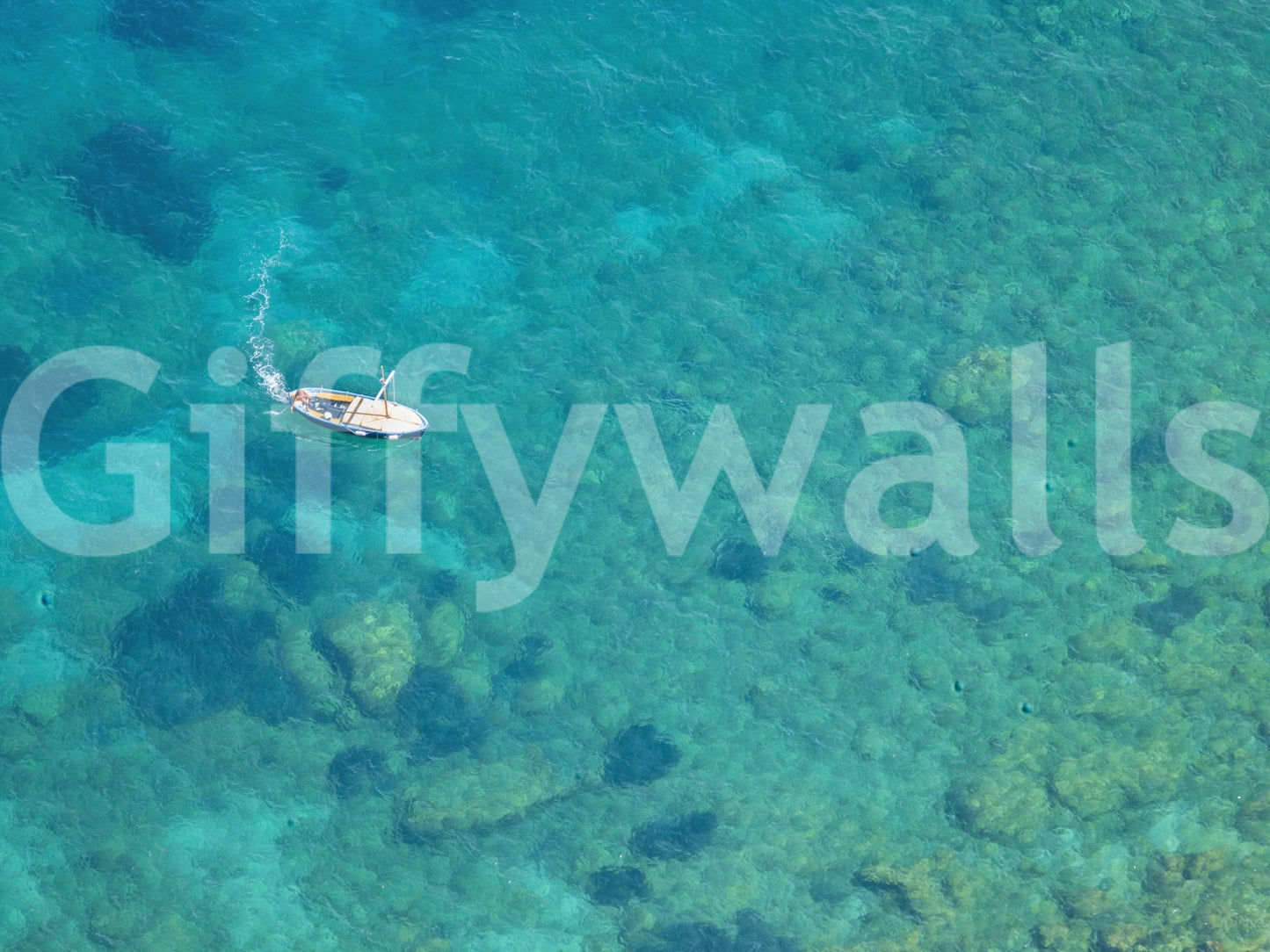 Turquoise Blue beach Wall Mural