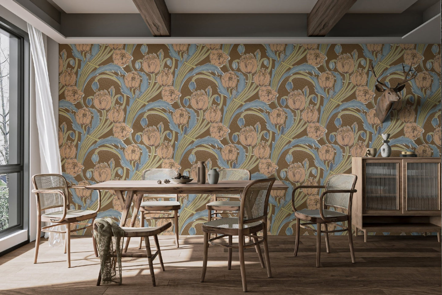 Victorian Cottage wallpaper featuring a timeless garden aesthetic.