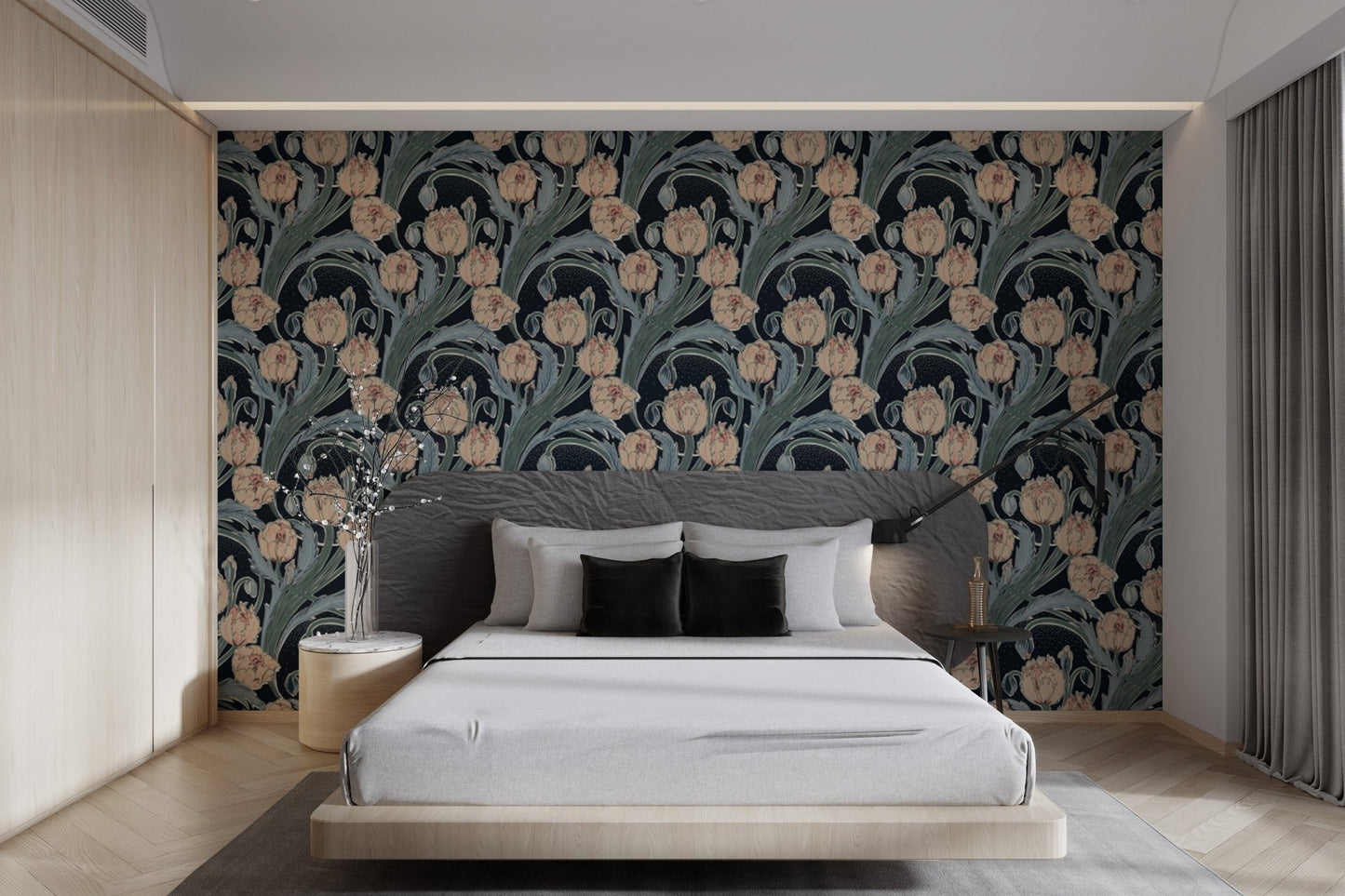 Stylish Moonlit Tulip wallpaper showcasing soft moonlit tones.