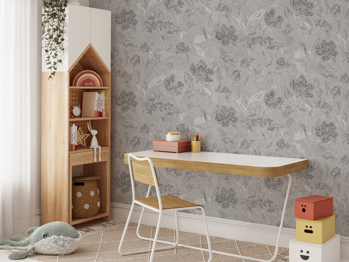 Sophisticated Vintage Floral Wallpaper Mural flowers-08