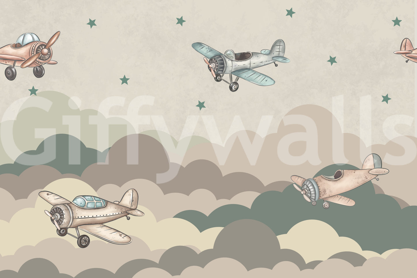 The style is a soft-focus illustration or a painterly design.