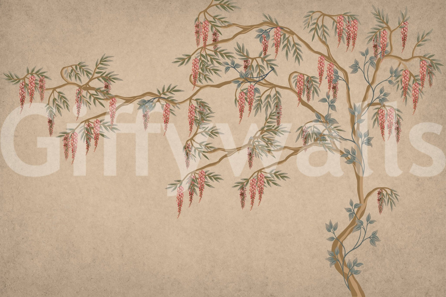 The style is a soft-focus illustration or a painterly design.