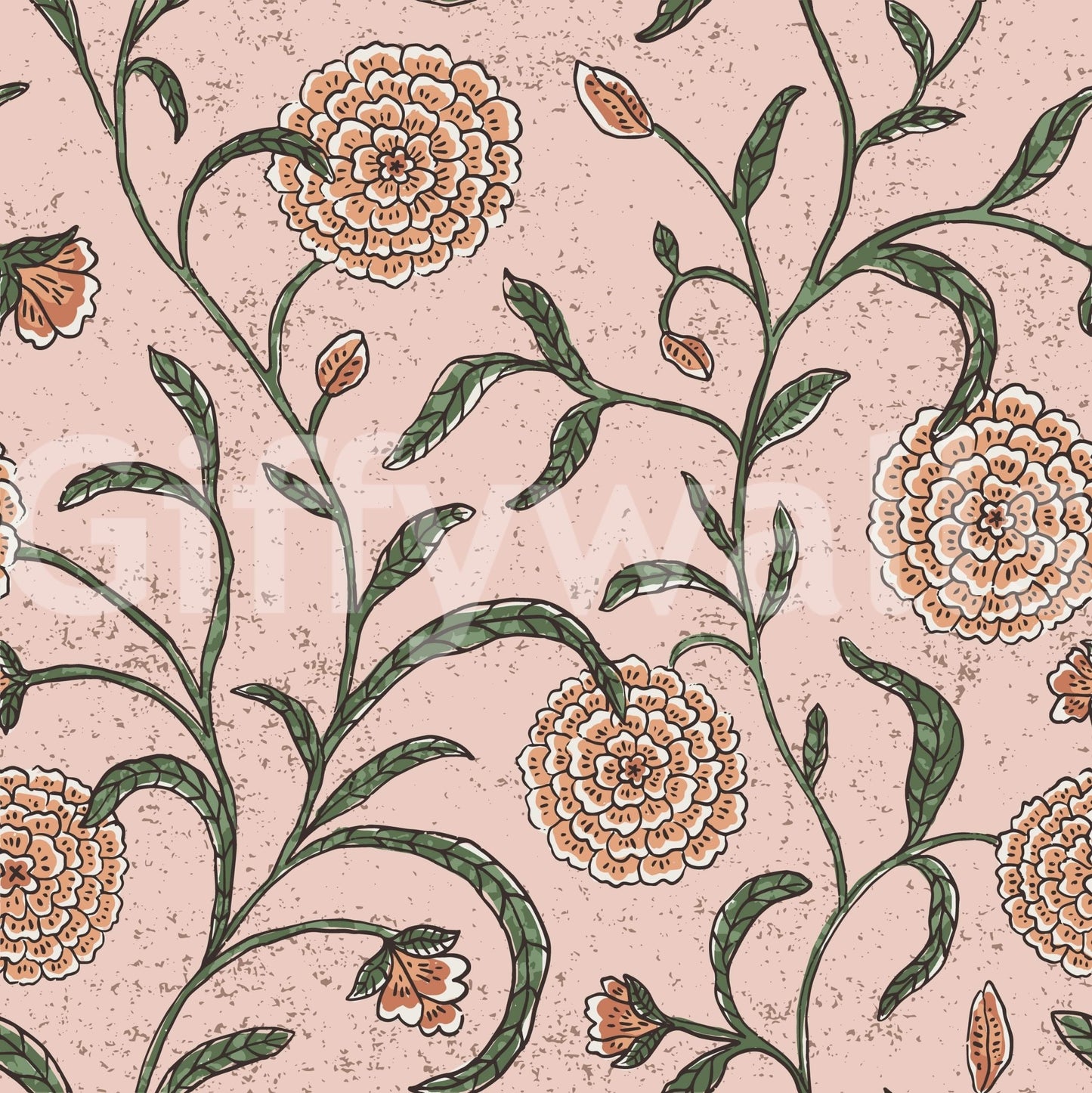 Graceful blossom pattern mural