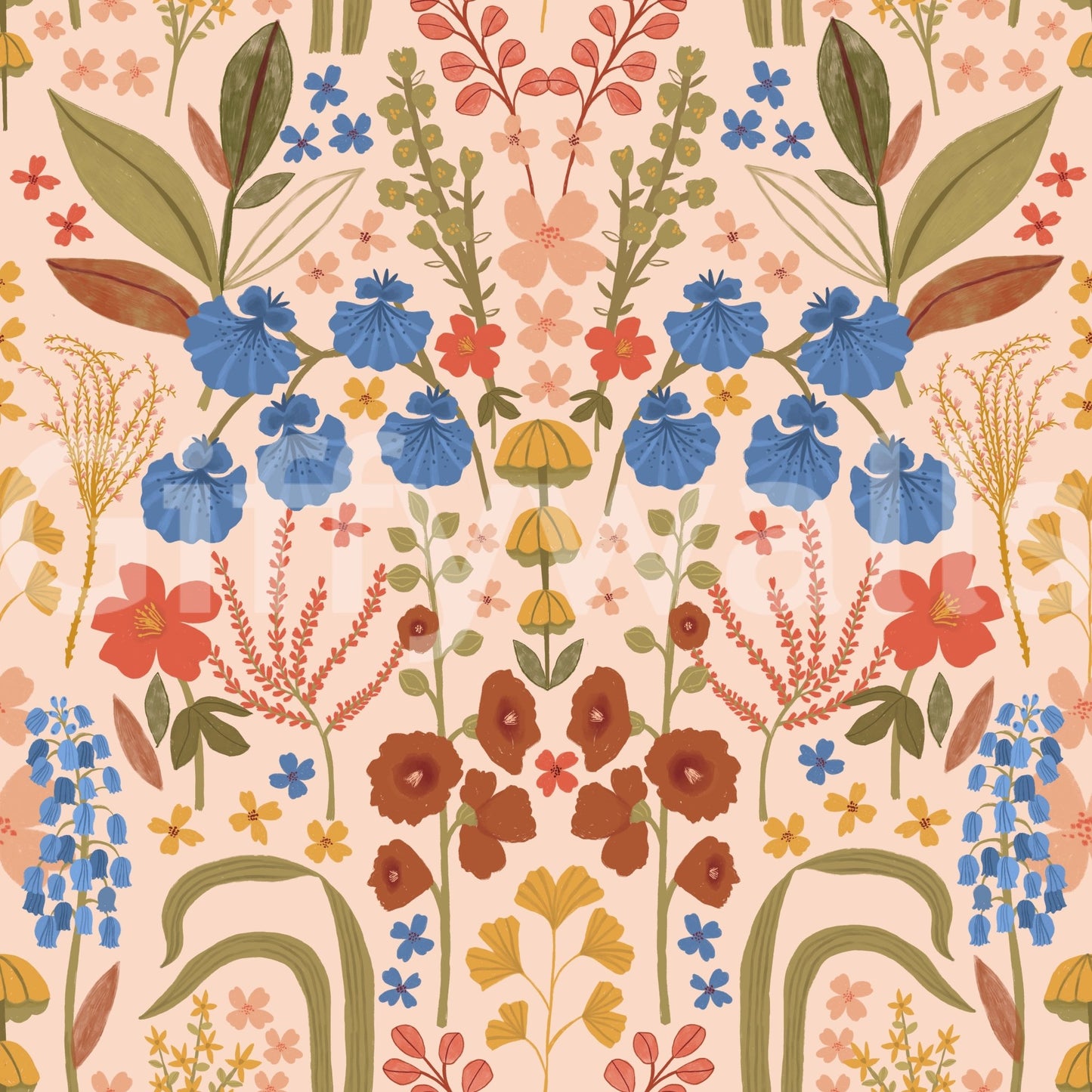 Wallpaper for walls with vintage florals