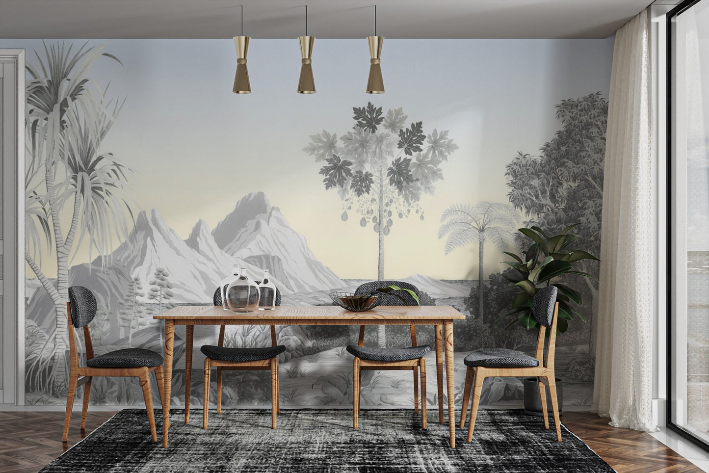 Rustic vintage landscape wallpaper decor
B688