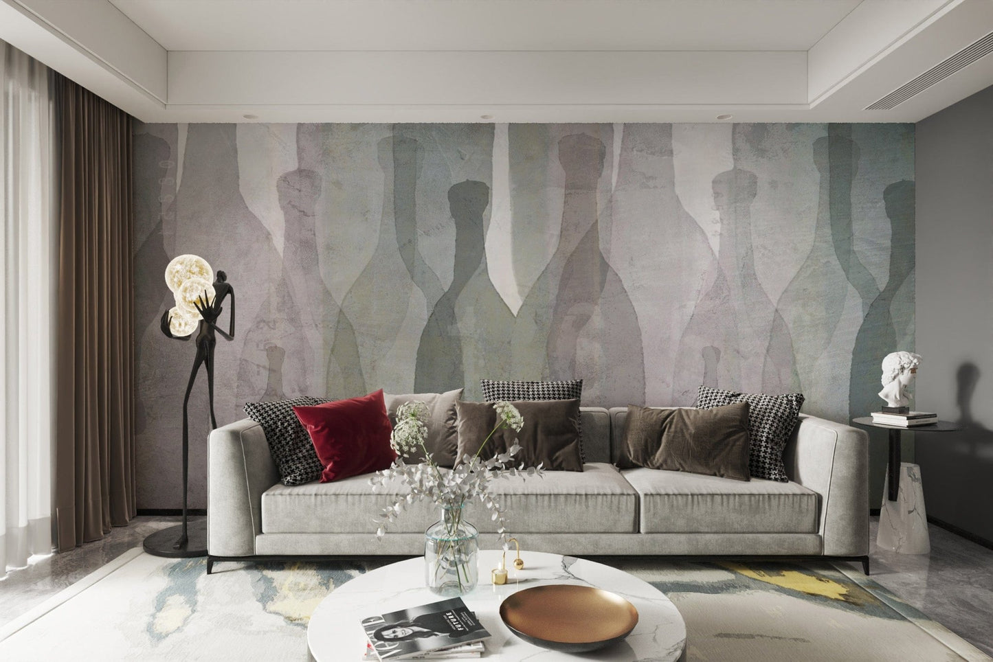 Stylish bottle-themed abstract wall art