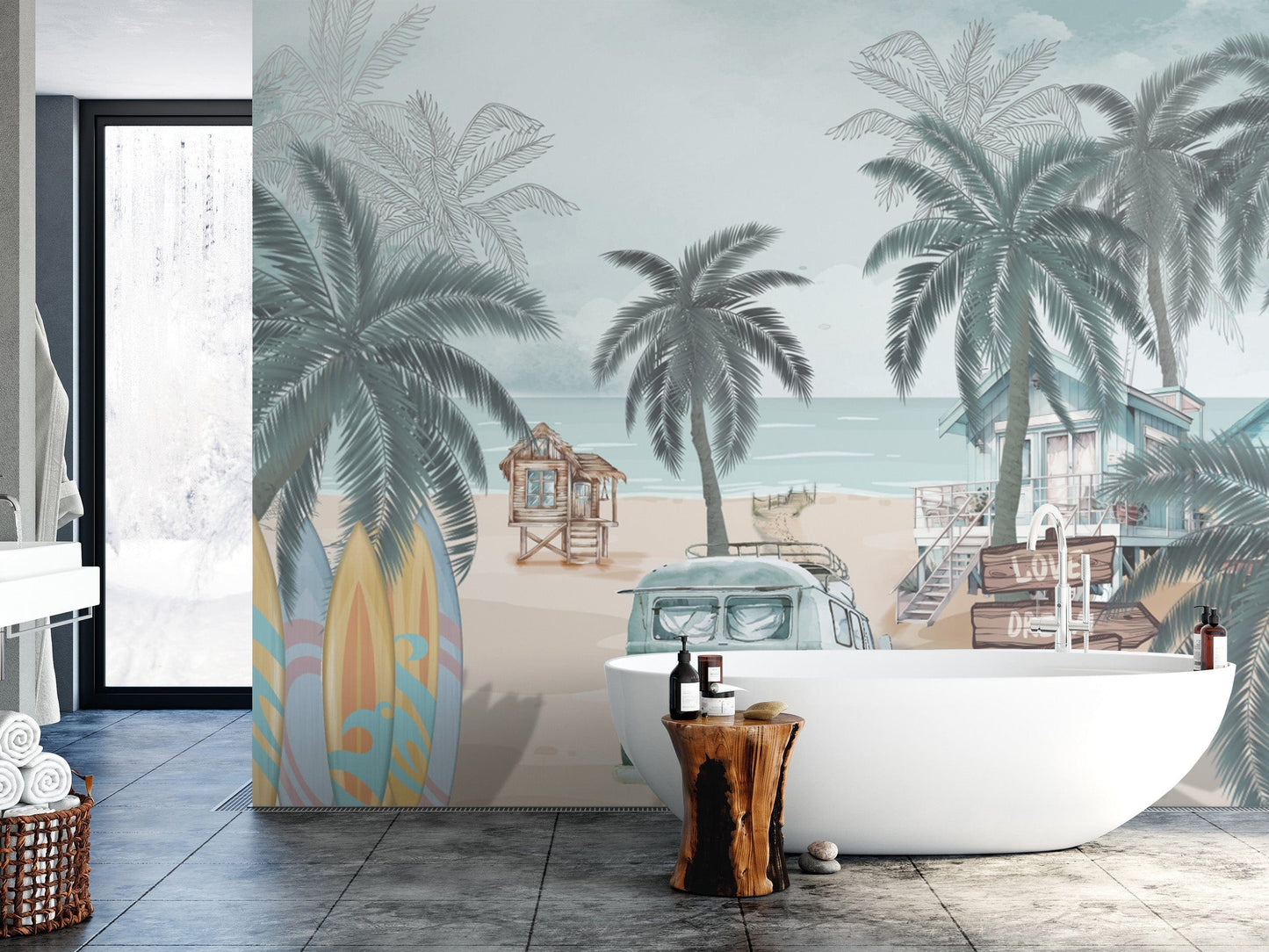 Coastal themed vintage wallpaper for rooms