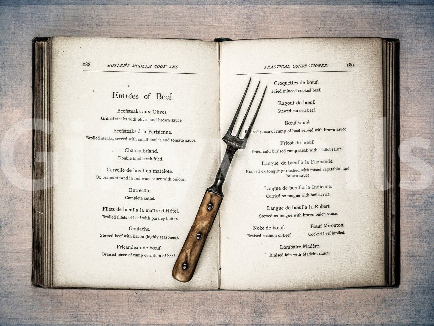 Vintage Cookbook Wall Mural with timeless culinary art detail