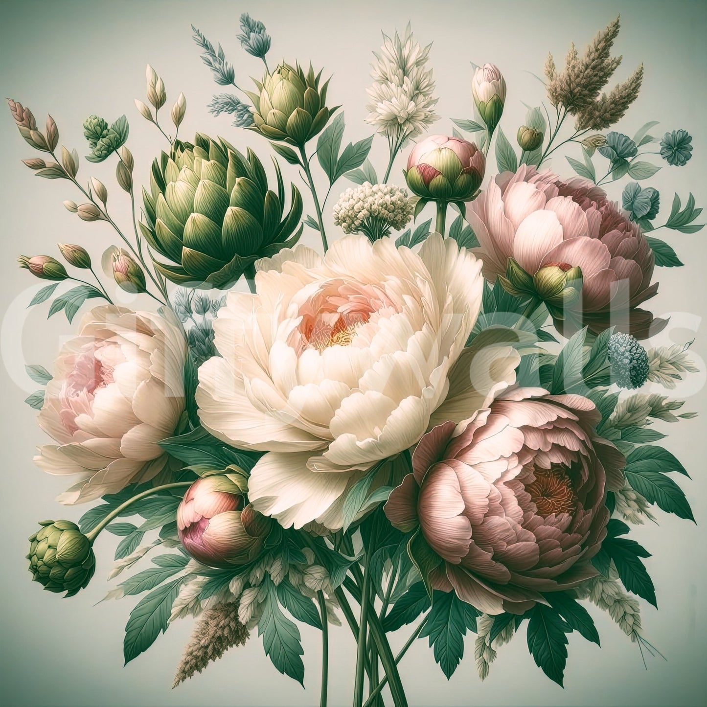 A high-quality classic botanical wall mural for walls.