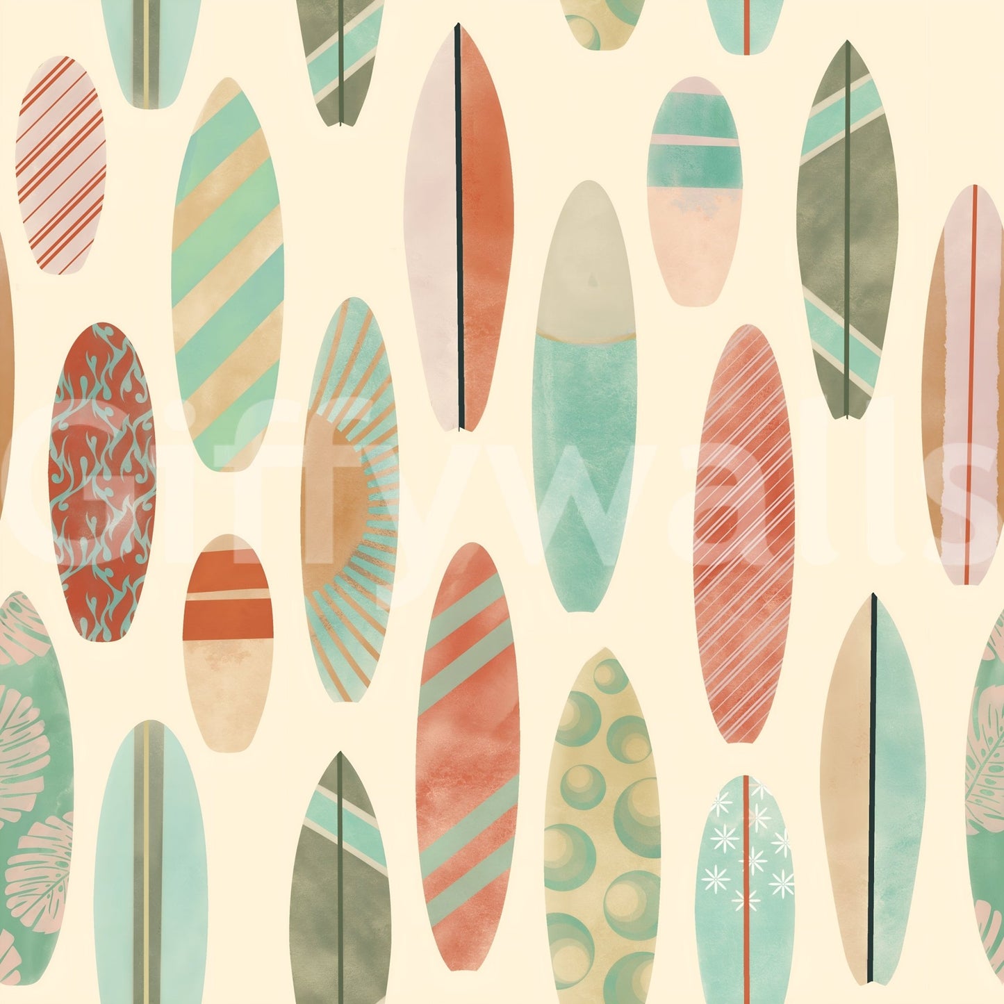 Vintage Summer Surfboards Wallpaper