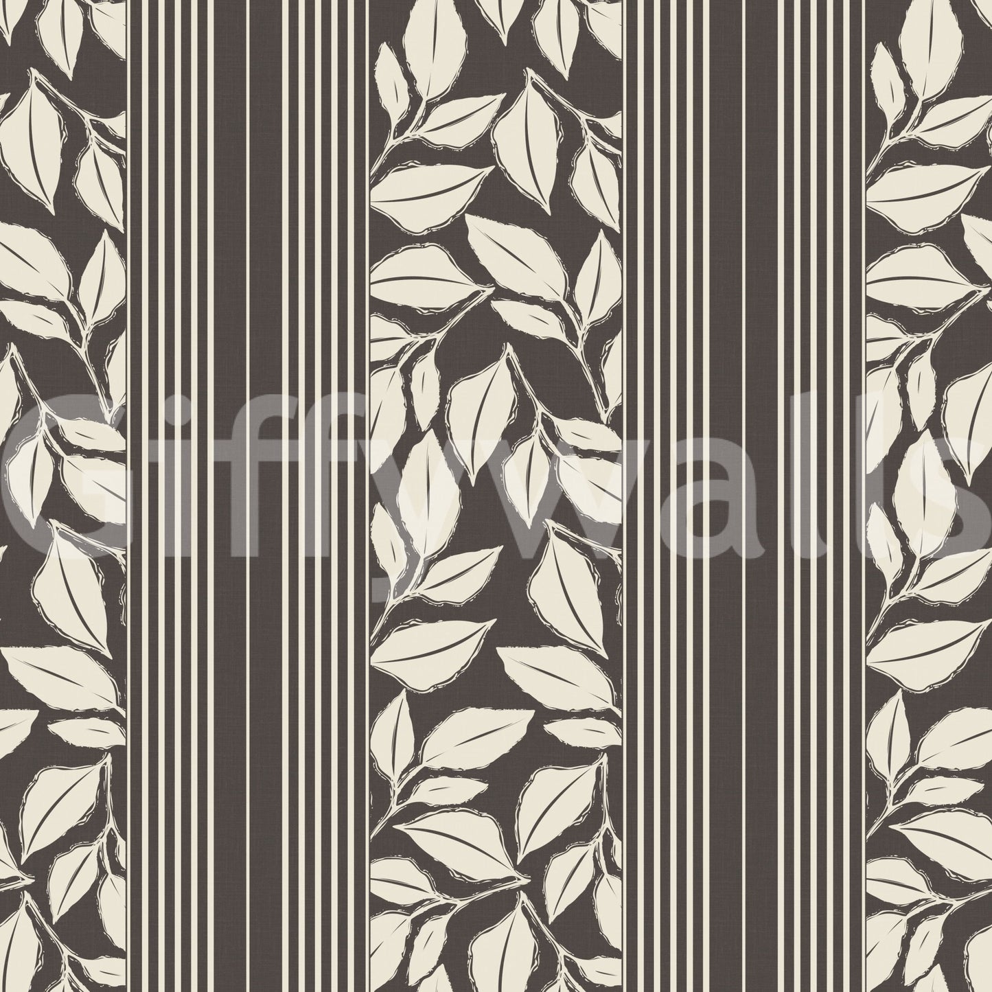 Fine stripe detailing keeps this Brown Wallpaper neat and classically styled