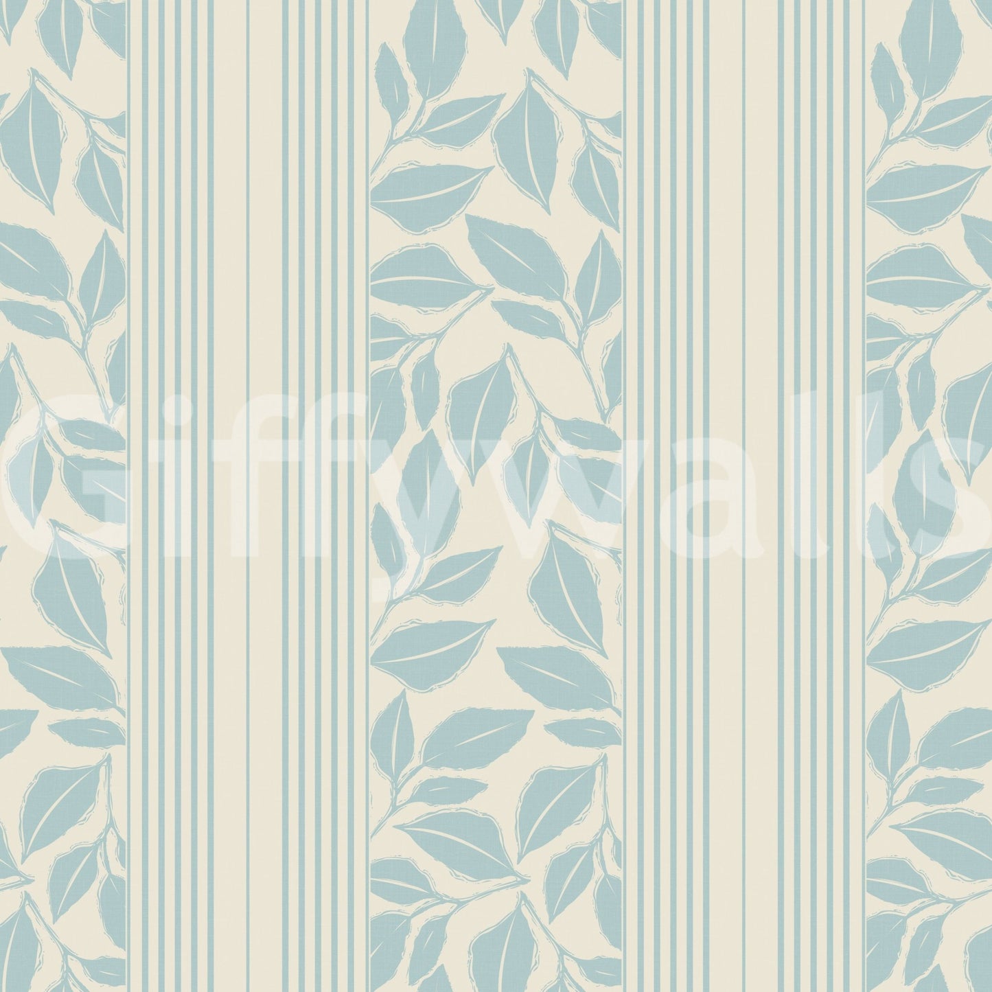 Narrow stripe panels balance the leafy layout in this Trailing Foliage Wallpaper