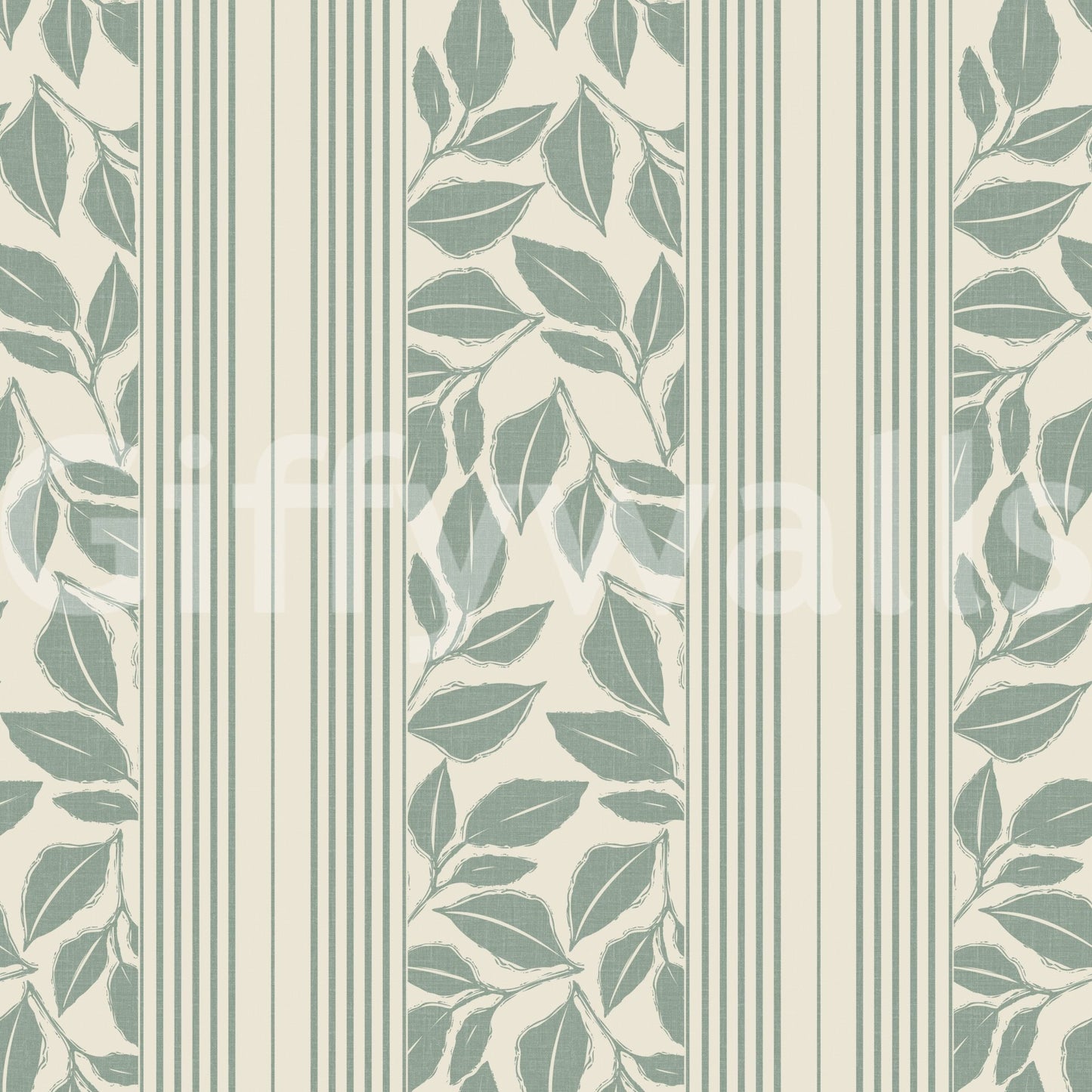 Vintage Trailing Foliage Sage Green Wallpaper