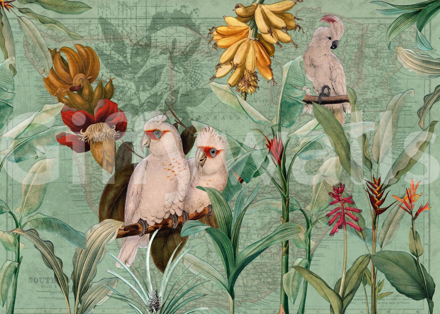 Vintage Tropical Voyage Wall Mural