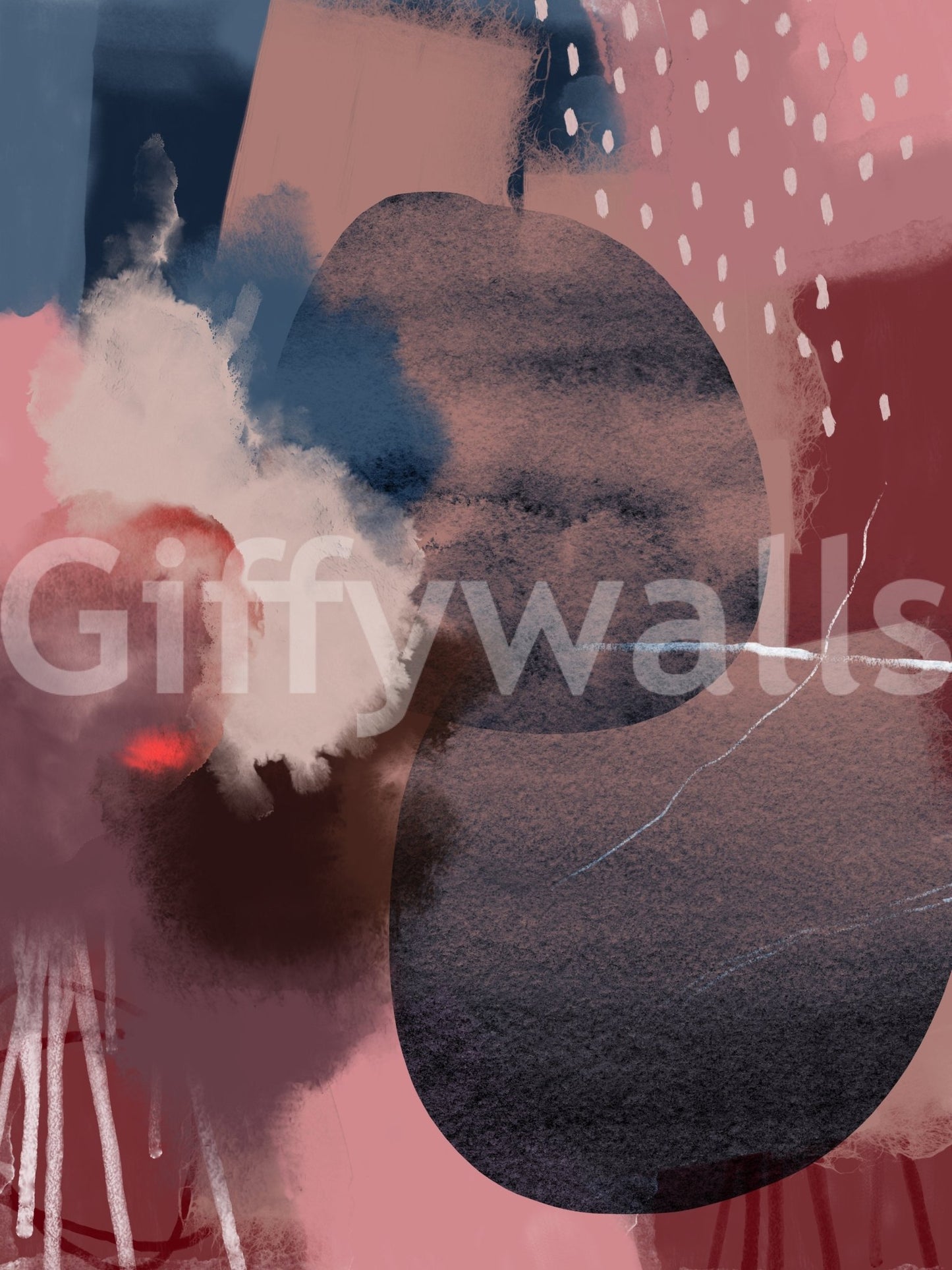 Artistic mural featuring warm color palette