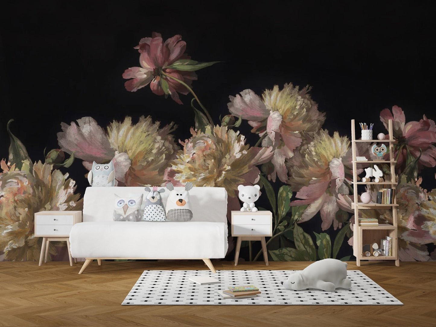 Lush watercolor blooms wall decor C541
