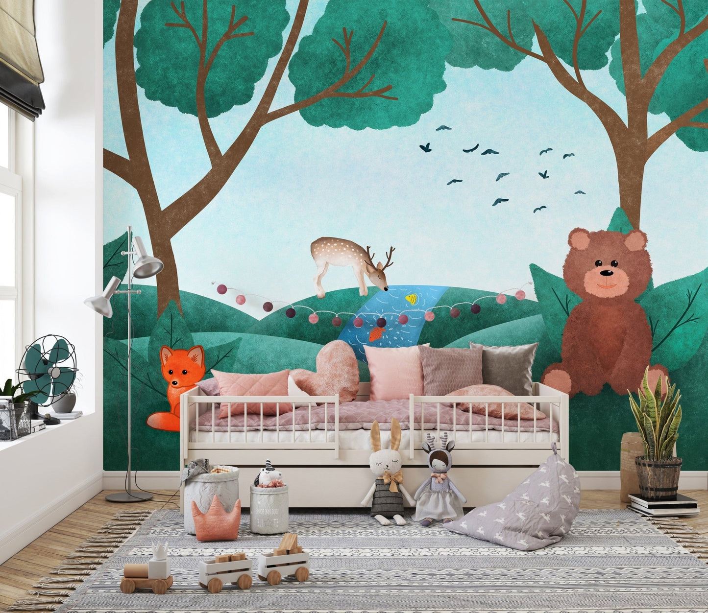 Fairy Forest Animal Stick on Wallpaper A695