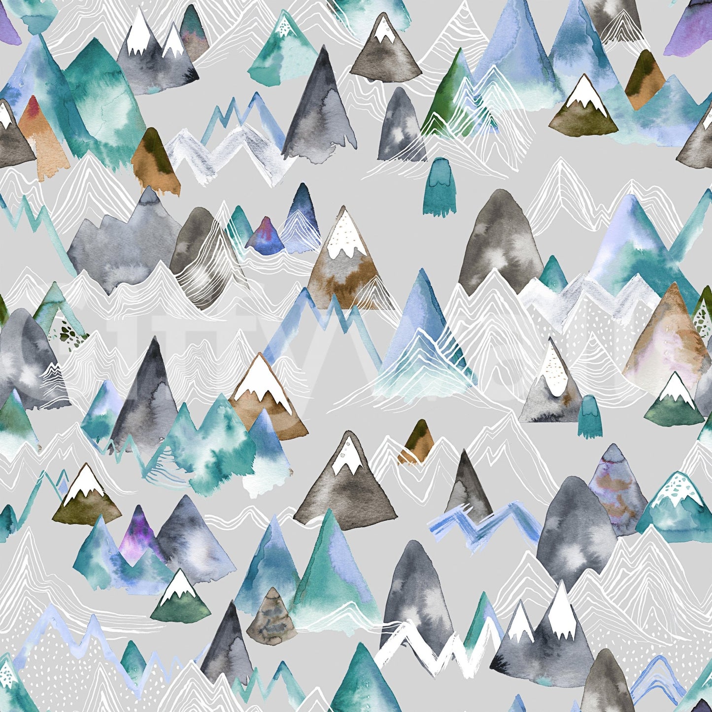 Hand-drawn mountain wallpaper