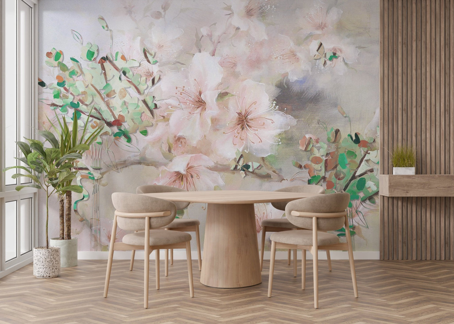 Sophisticated pink sakura flower wallpaper