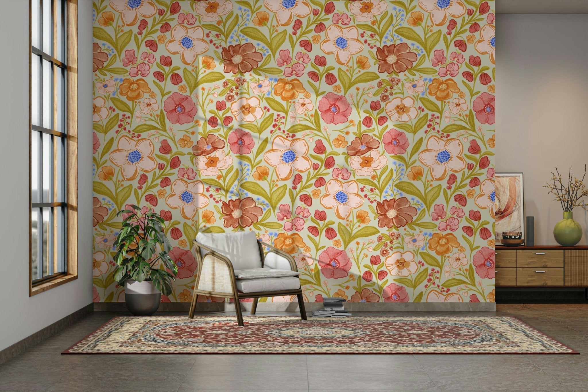 Watercolor Wildflower Meadow – Light & Fresh Wallpaper