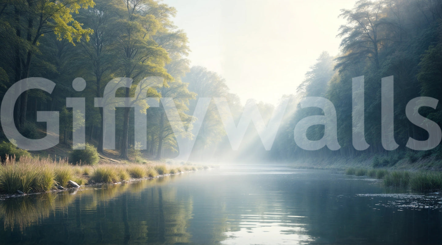 Reflective stream in quiet woods