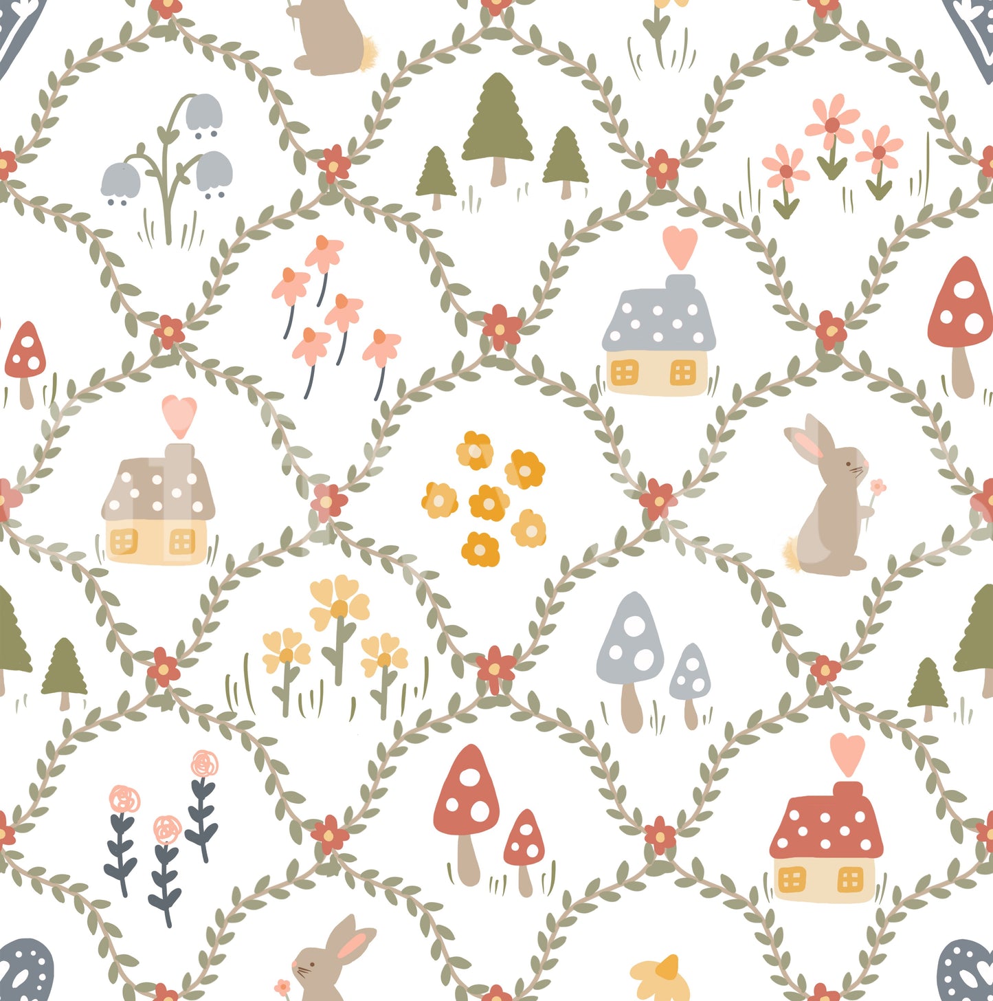 Fantasy garden repeat pattern