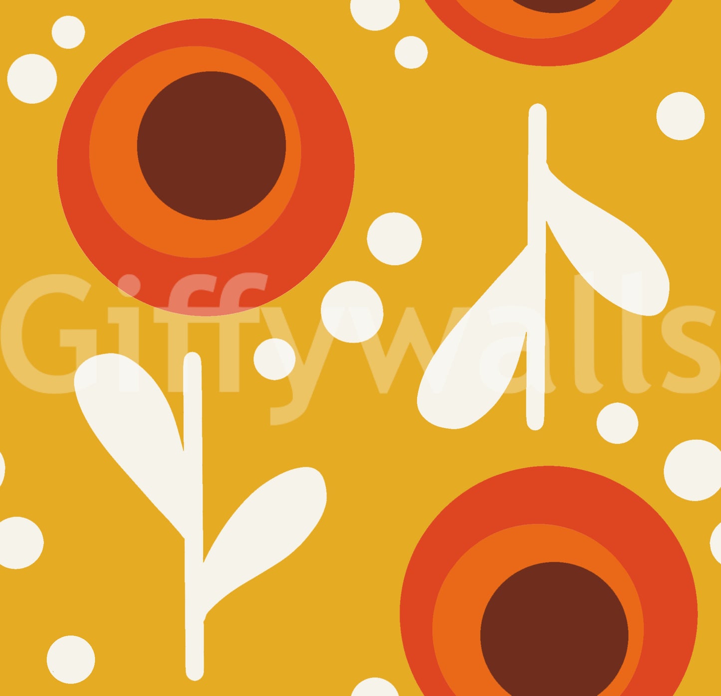 Geometric floral wallpaper design