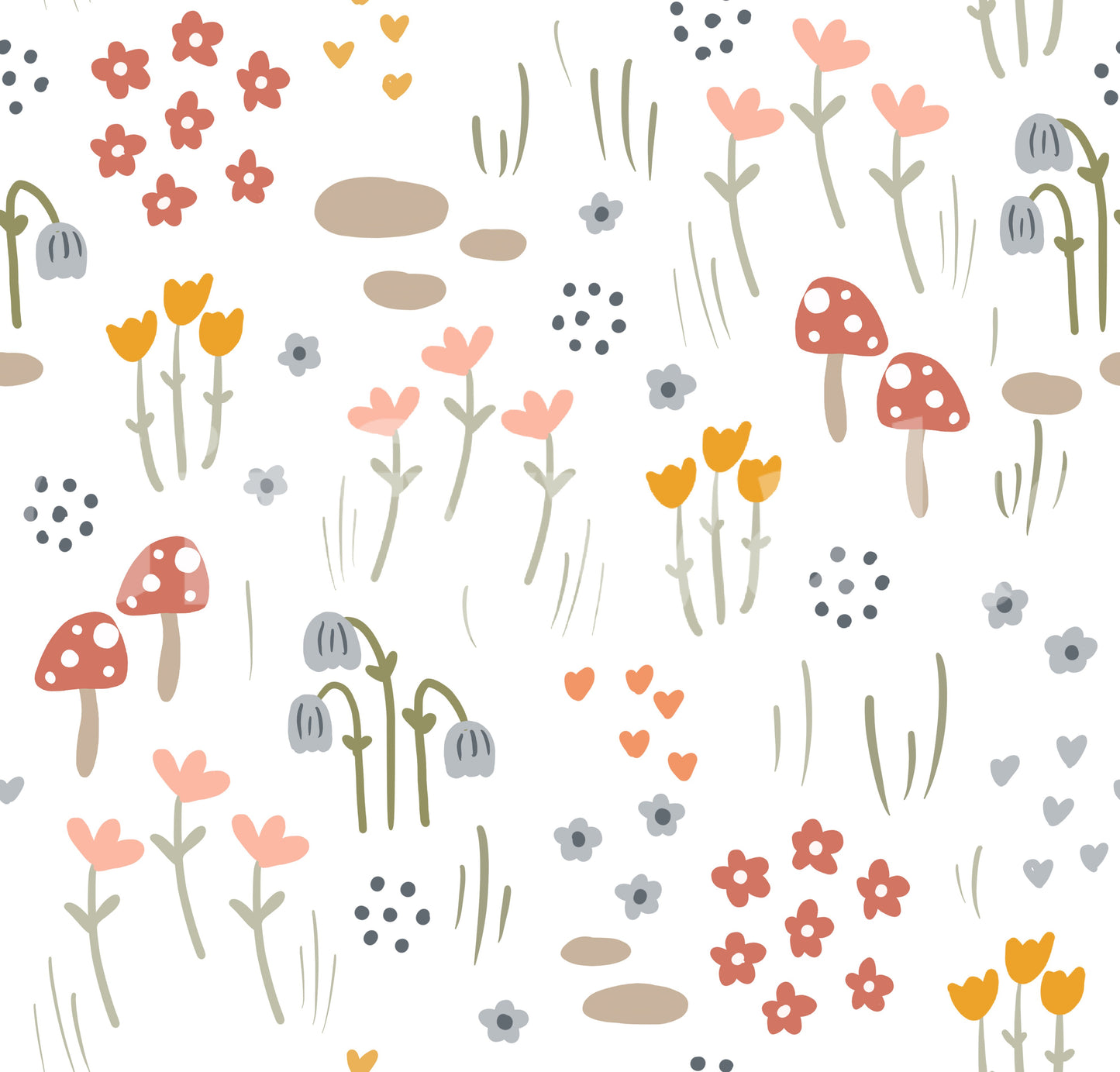 Meadow mushrooms decorative art