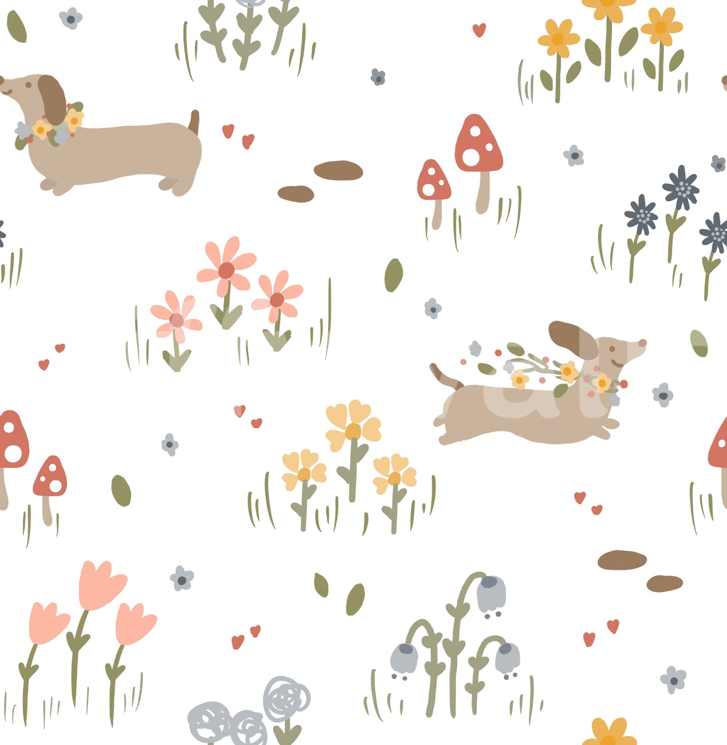 Fun dachshund wallpaper design