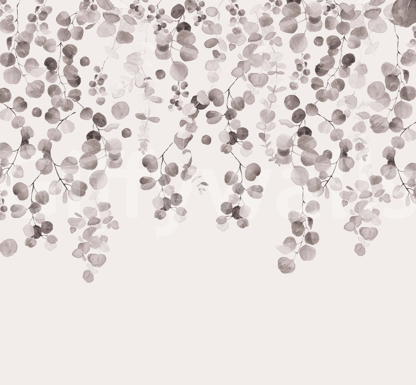 Earthy hanging leaves wall mural