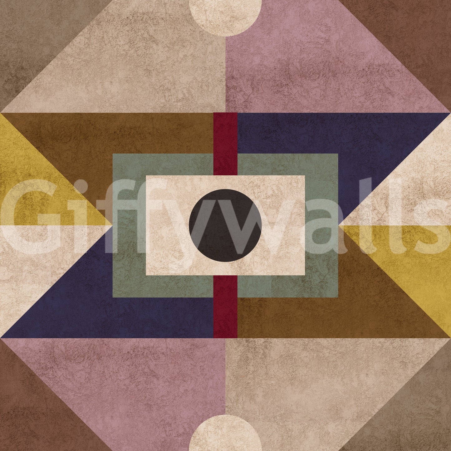 Earthy geometric abstract art wallpaper design