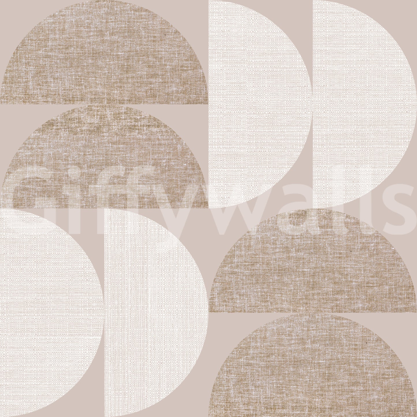 Textured half-circle pattern wallpaper in beige tones